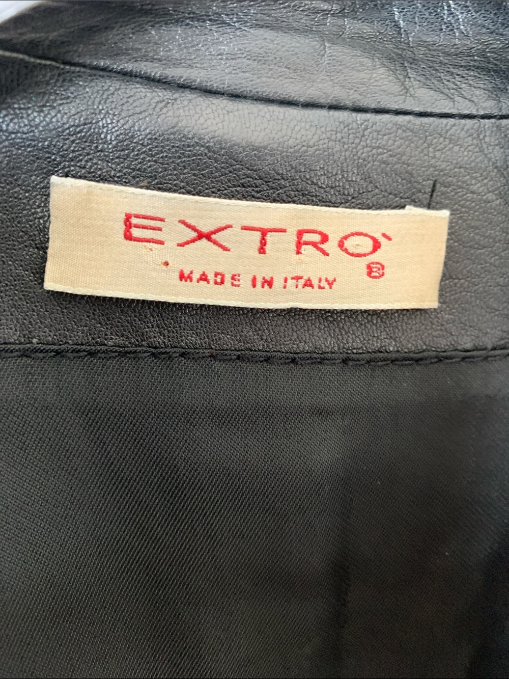 Extro Women Leather Long Coat Pockets Black Made in Italy Size S - Picture 9 of 9